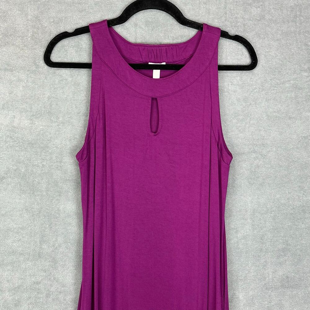 Soma Dress Womens Medium Purple Sleeveless Keyhole Stretch Comfort Soft Summer - Picture 2 of 11